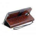 Wholesale Samsung Galaxy Note 3 Slim Flip Leather Wallet Case (Brown Black)